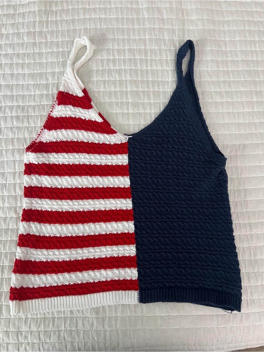 moon & madison Patriotic Knit Tank Top - Red, White & Navy - Picture 4 of 5
